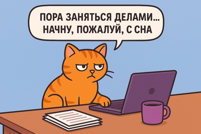 Это просто я, когда сажусь работать