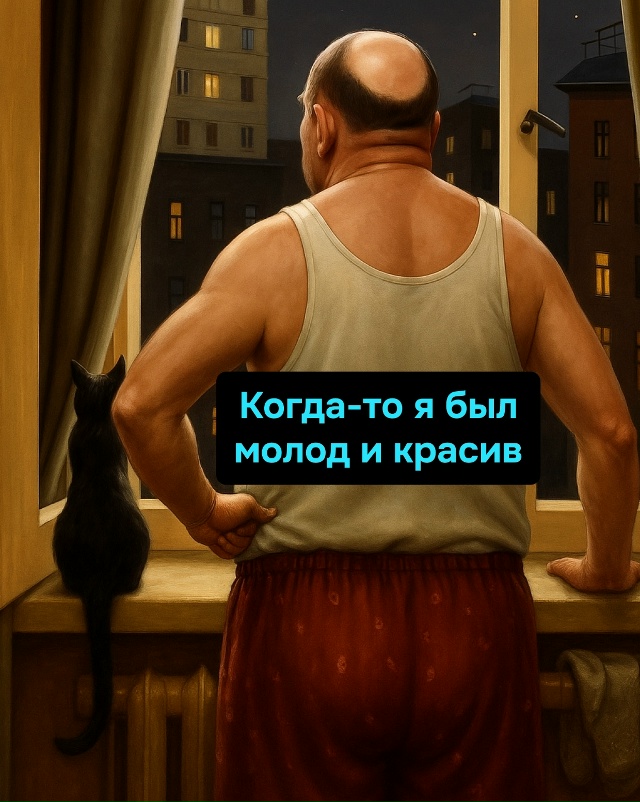 Молодость ушла, а вот тапки, пузо и харизма — остались ?...