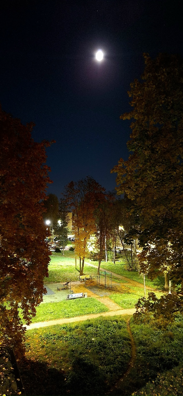 ночной вид с балкона