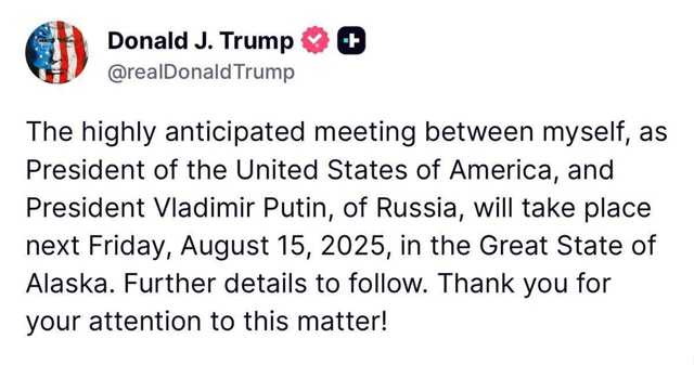 ⚡️Трамп заявил, что его встреча с Путиным состоится 15 ...