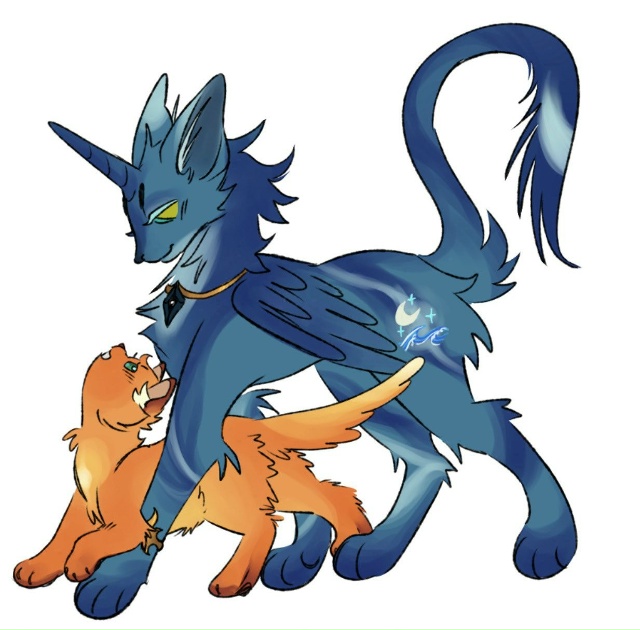 Аликорн Синяя Звезда и её жеребёнок без кьютимарки Ого...