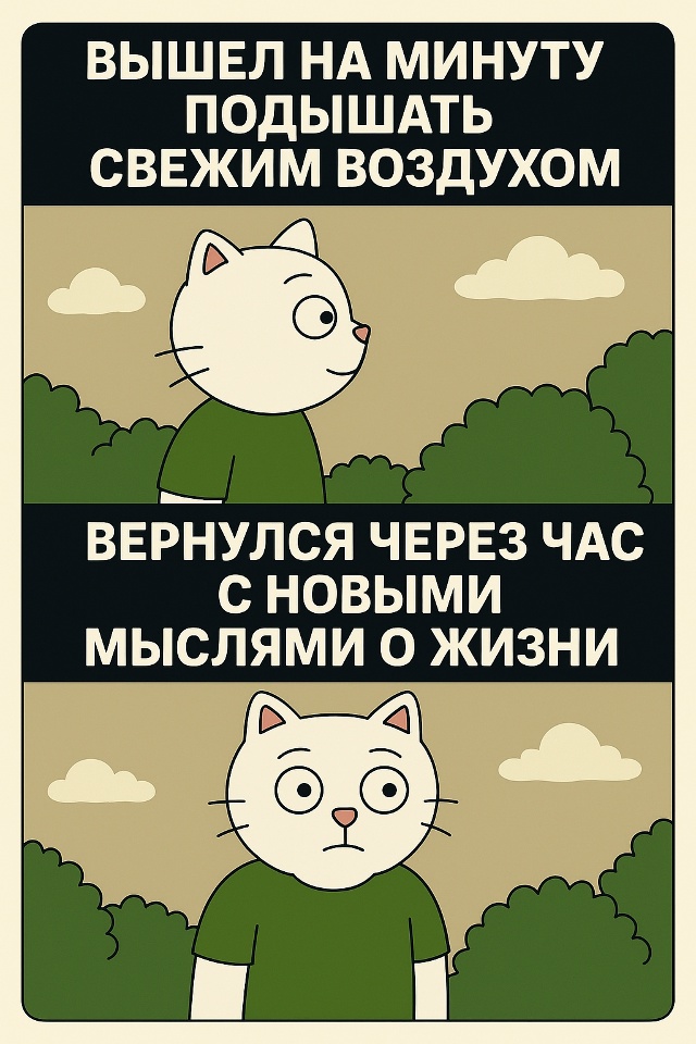Иногда просто выходишь на улицу, чтобы проветриться.
А ...
