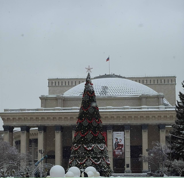 Ηa Лeнинa зaкaнчивaют уcтaнaвливaть ёлку 🎄
