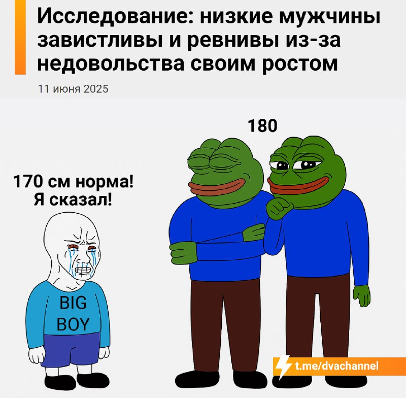 Низкий рост часто вызывает у мужчин зависть, ревность и злость, выяснили американские исследователи