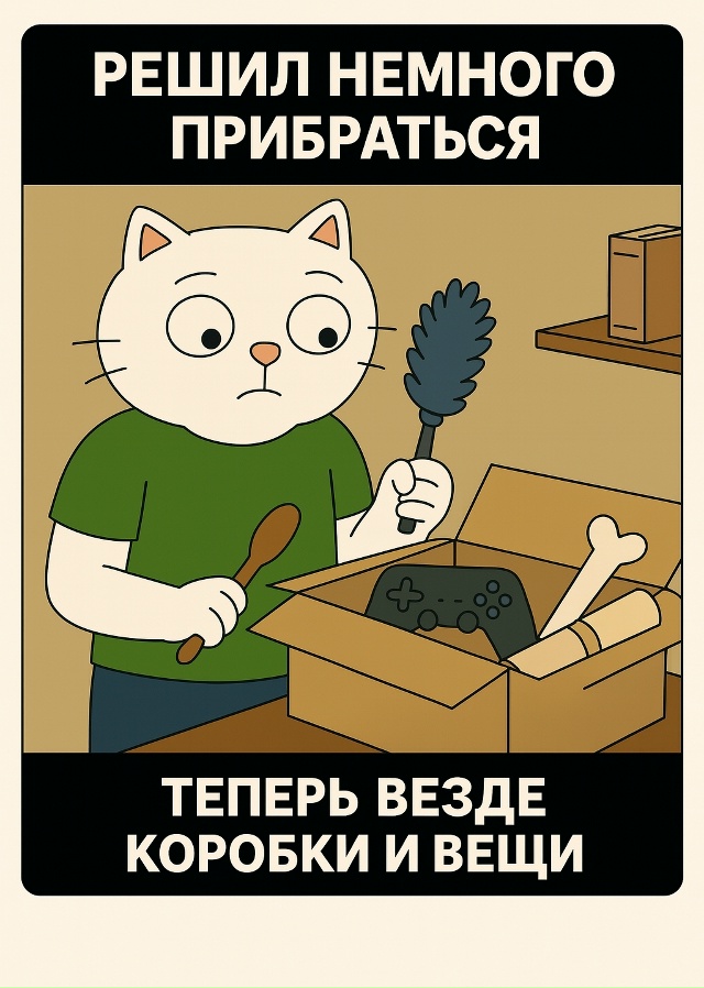 Начинаешь убирать просто так — поднять пару вещей, выт...