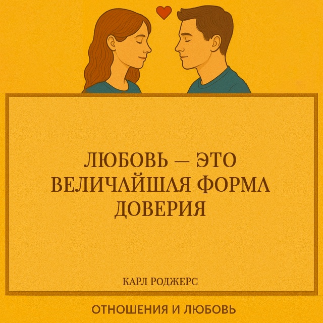 Роджерс говорит о том, что любовь невозможна без довер?...