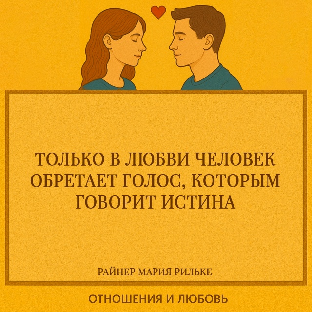 Любовь возвращает человеку его настоящий голос. Пока о...