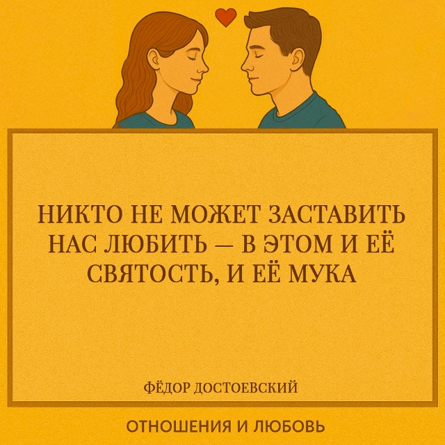 Любовь нельзя вызвать приказом, она не подчиняется вол...