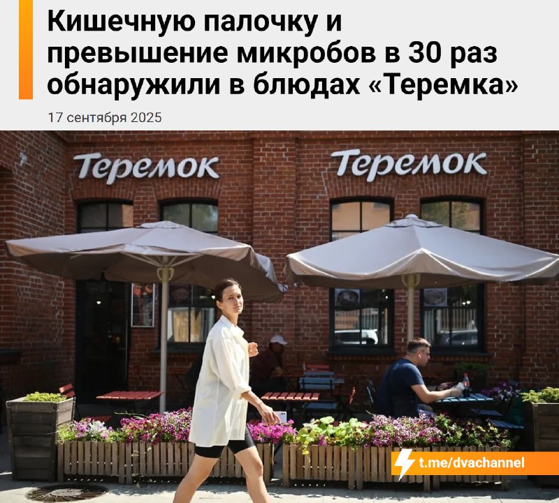 ‼️В блюдах из «Теремка» нашли кишечную палочку и жуткое превышение числа микроорганизмов — в 30 раз