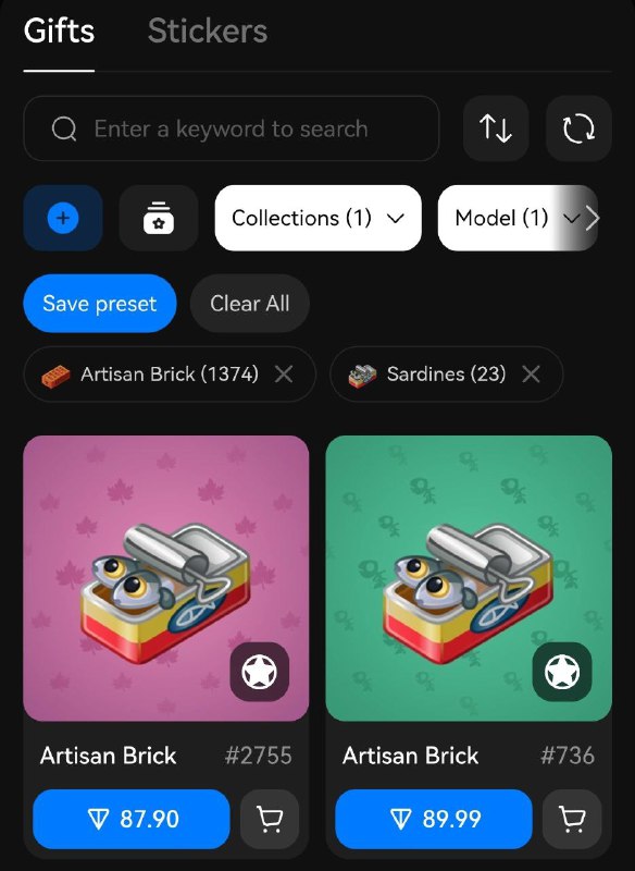 1. @supremetempest - t.me/nft/ArtisanBrick-1902