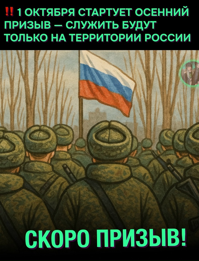 ❗ Осенью 2025 года призывники будут направляться исключ...