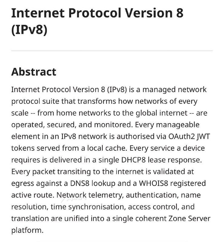 ❗️Самая горячая новость в Сети прямо сейчас — выкатили стандарт IPv8, который придёт на смену так и