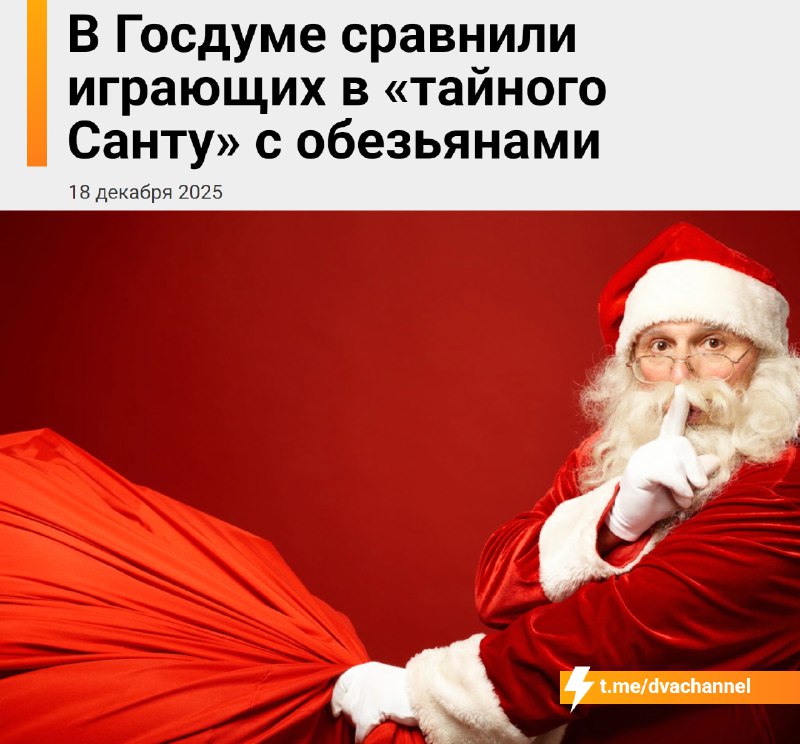 ❗️Играющие в «тайного Санту» — обезьяны, заявили в комитете Госдумы по защите семьи
По словам депут