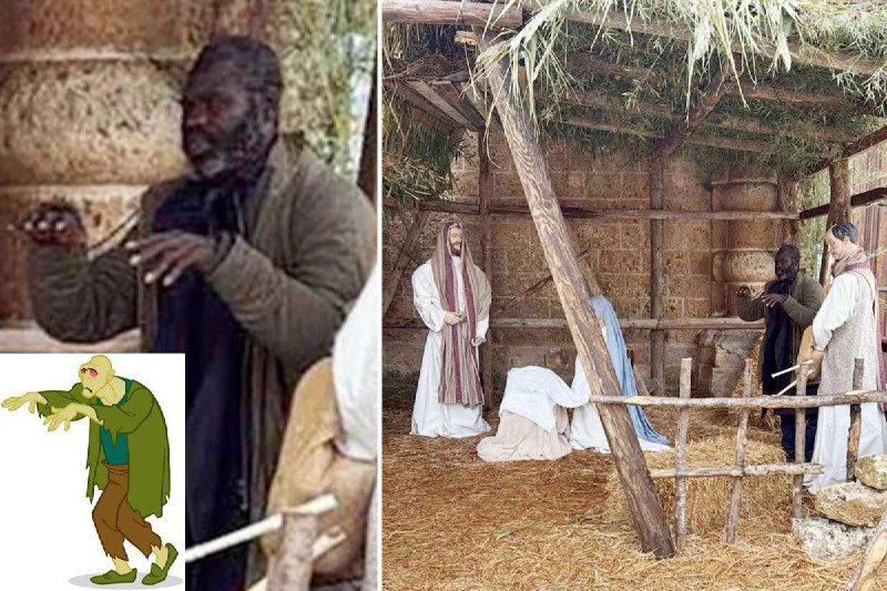 Сбежавший из тюрьмы мужчина попытался спрятаться от полиции на рождественском вертепе, встав среди в