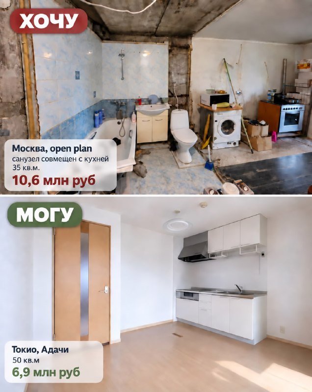Однушка в Токио оказалась в 2 раза дешевле московской студии — в соцсетях сравнили цены на жильё в Р