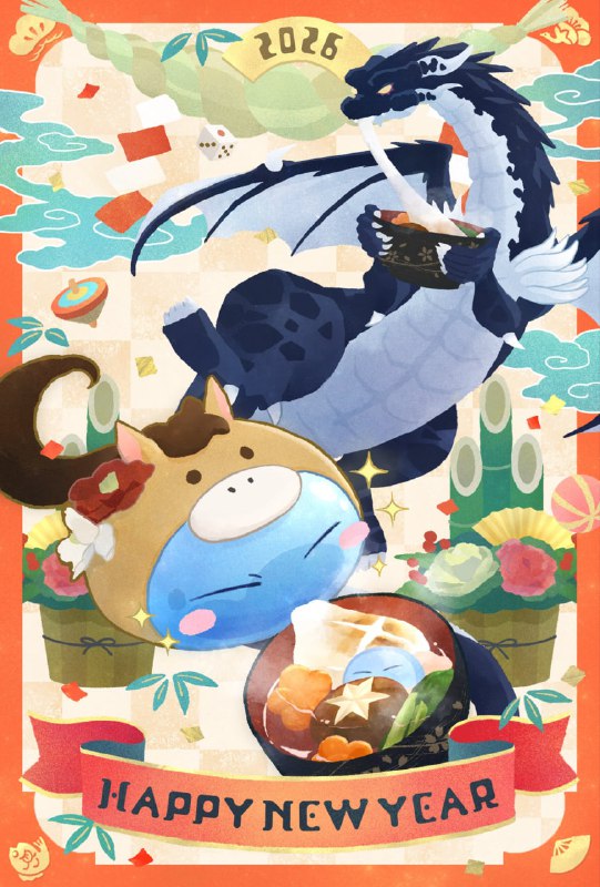 🎄Новые новогодние иллюстрации различных аниме часть 2