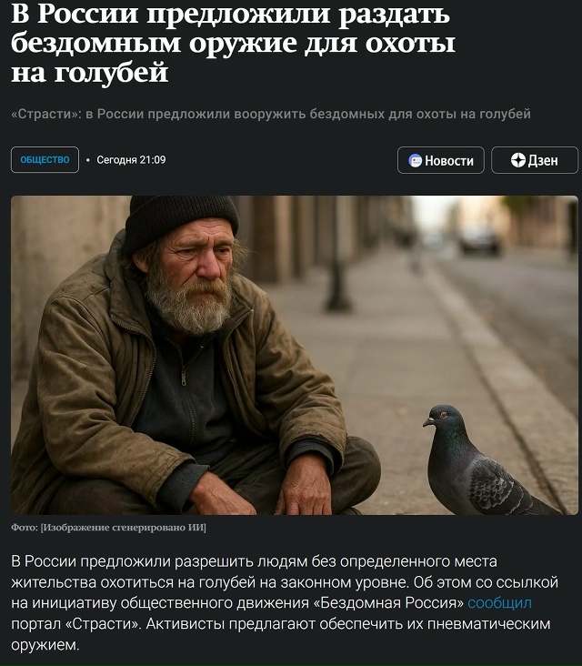 🧐 Бомжи с пневматикой против голубей: в России предло?...