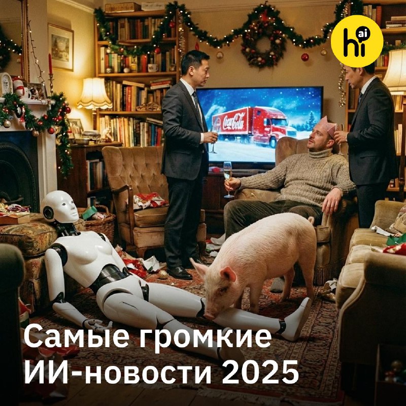 🎄 Рекорды, провалы и свиная печень: ИИ-итоги 2025
ИИ вышел из чат-ботов в реальность и начал удивля