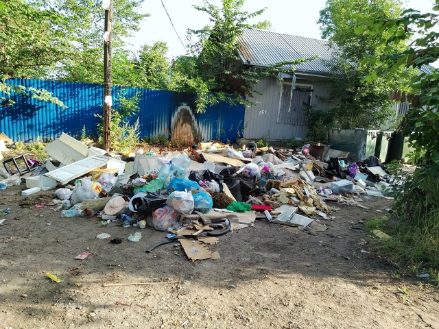 Новый посёлок, свалка мусора по улице Новостроевской. ?...