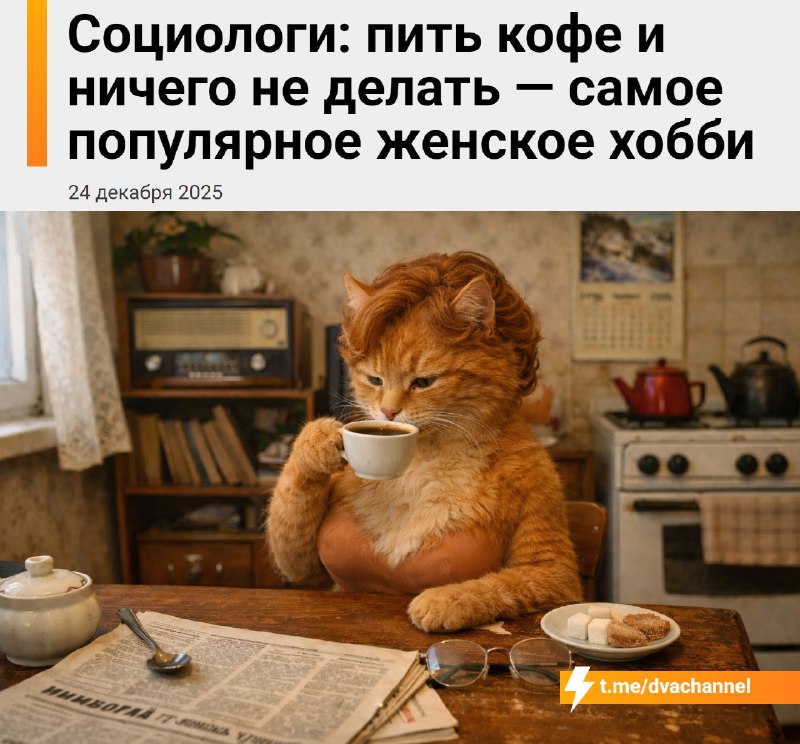 Самое популярное женское хобби — это пить кофе и ничего не делать, выяснили социологи
Обычные паузы