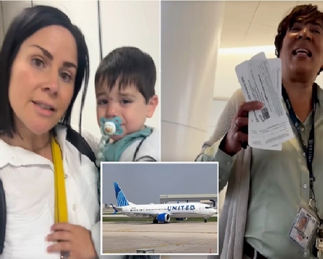 Женщину, которая летела с 16-месячным сыном и матерью, с?...