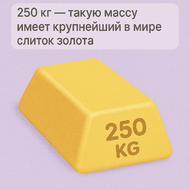 🥇 250 килограммов чистого богатства
Самый большой в ми...