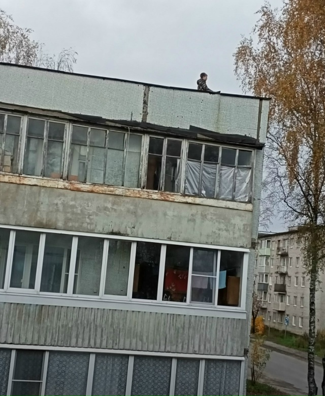 Окуловка Ул. Кирова д. 10 А
У детей жажда экстрима ?
