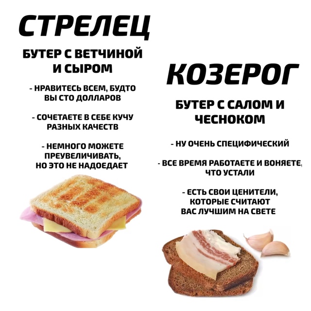 Узнай какой ты бутерброд по гороскопу🥪