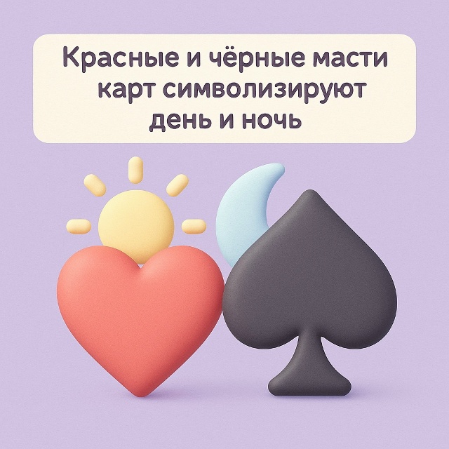 🃏 Символика карт
Красные и чёрные масти карт символи?...