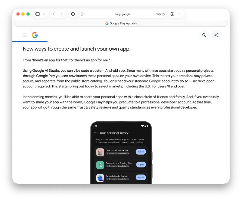 На Android теперь можно вайбкодить себе любые приложения: Google разрешили собирать собственные аппы