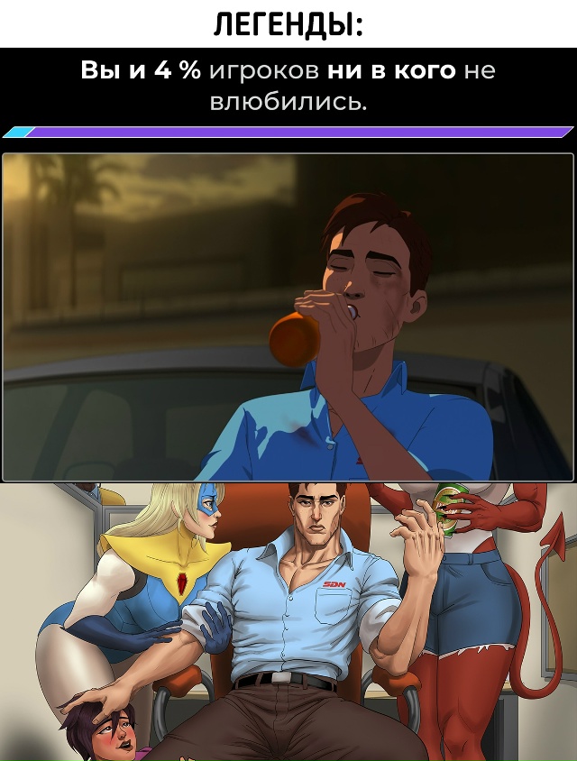 Парни делятся на 4 типа: