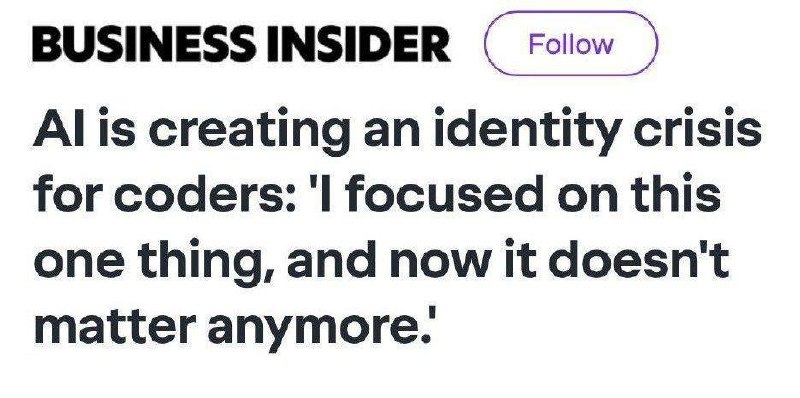 Искусственный интеллект доводит айтишников до кризиса личности и депрессии, пишет Business Insider.