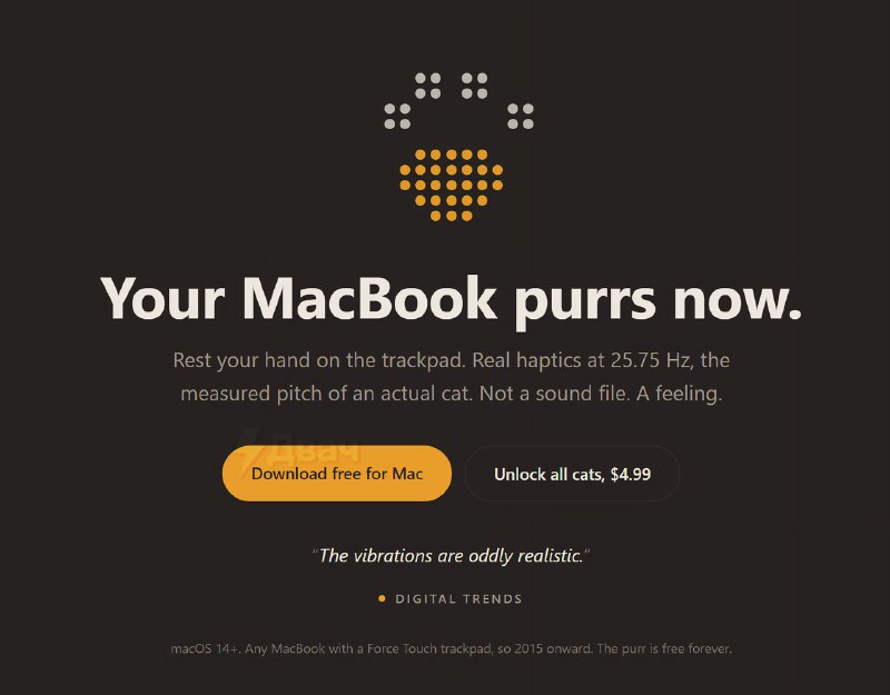 Тачпад MacBook научили мурлыкать — для этого вышло приложение PurrPad, с которым у вас под рукой бук