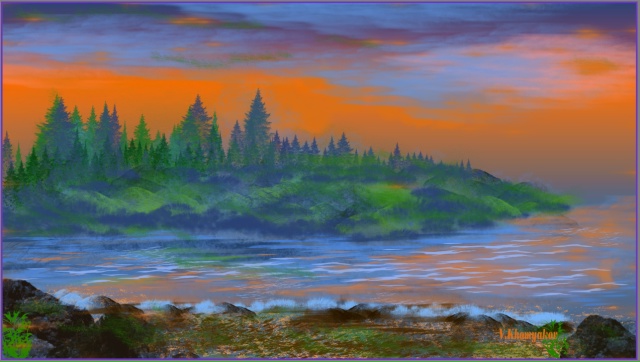 Закат на Ладоге. Хомяков В.П. 2025