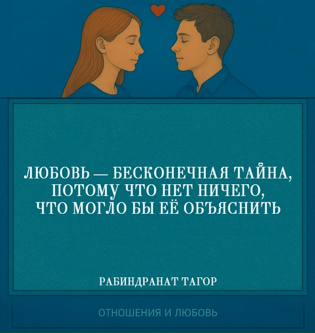Тагор называет любовь тайной не потому, что о ней мало ?...
