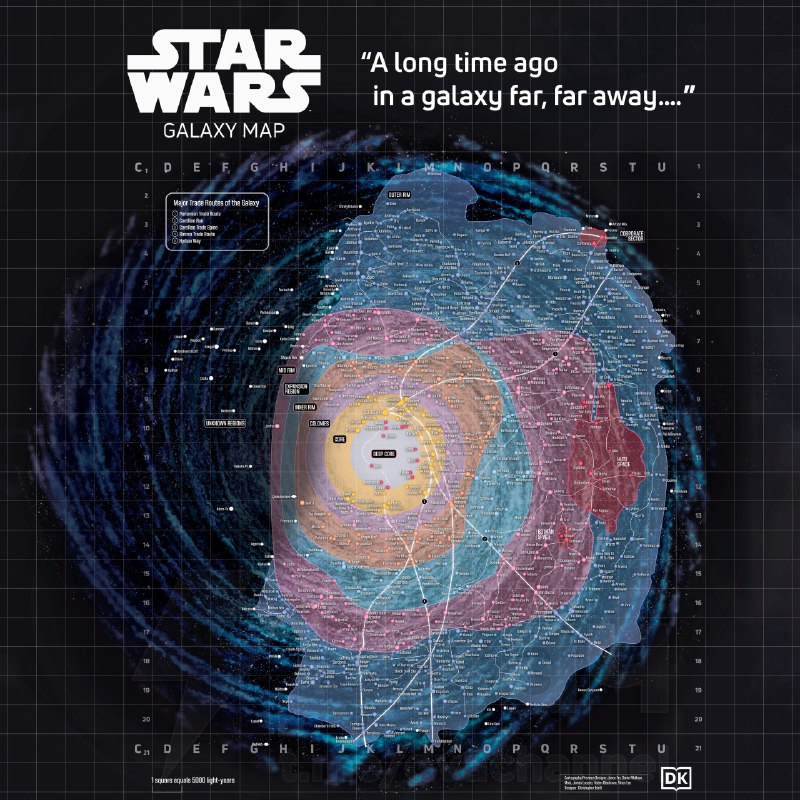 Lucasfilm выложили полную карту вселенной «Звёздных войн» — она получилась реально огромной
На ней