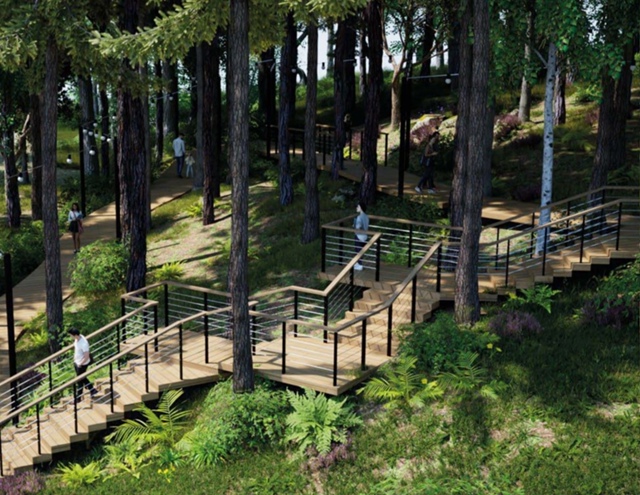 Новый вход, «зелёная долина» и мост через железную дор?...