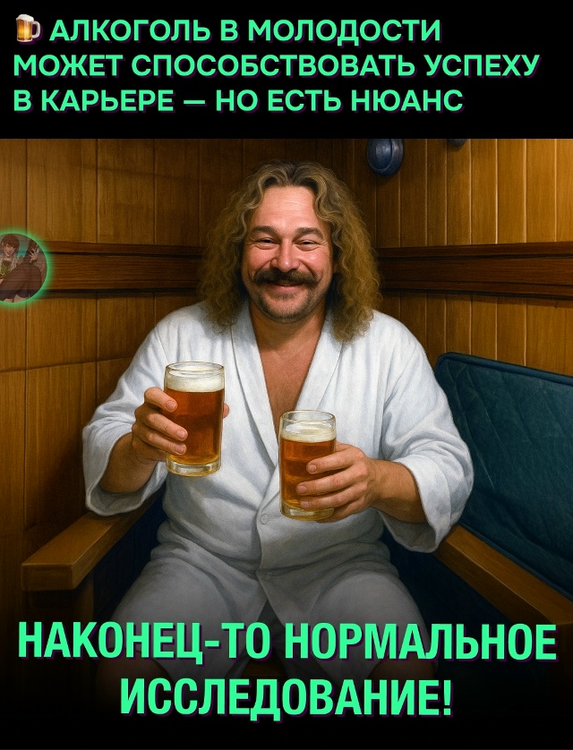 ? Исследование: молодые, которые пили, добились больш?...