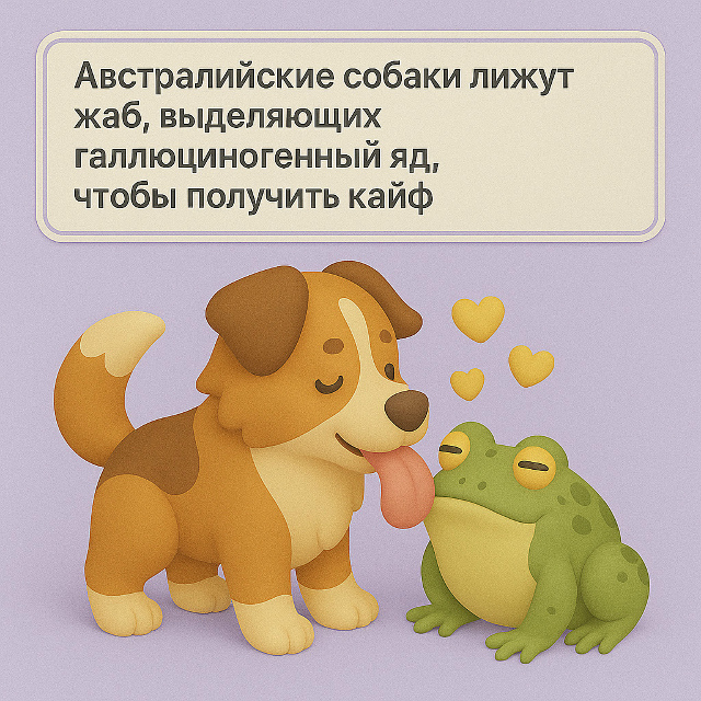 Австралийские собаки лижут жаб, выделяющих галлюциног...