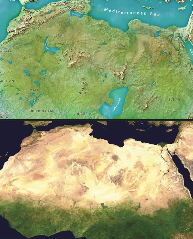 6000 лет назад пустыня Сахара выглядела иначе, чем сегод?...