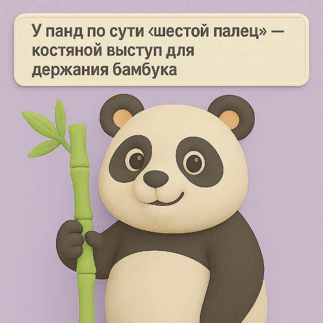 Шестой «палец» панды ??
У больших панд есть уникаль?...