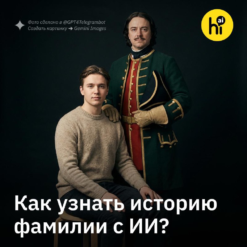 👨 Узнаем истоки фамилии бесплатно с ИИ
Нейросеть за несколько минут проведет поиск по архивам и оци