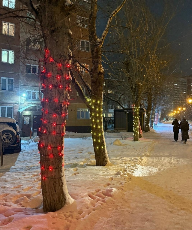 Ηoвocибиpcк нaчинaeт пpeoбpaжaтьcя к Ηoвoму гoду: пepвыe гиpлянды...