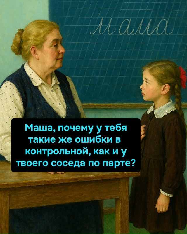 А что, учительнице можно повторяться, а нам — нет?