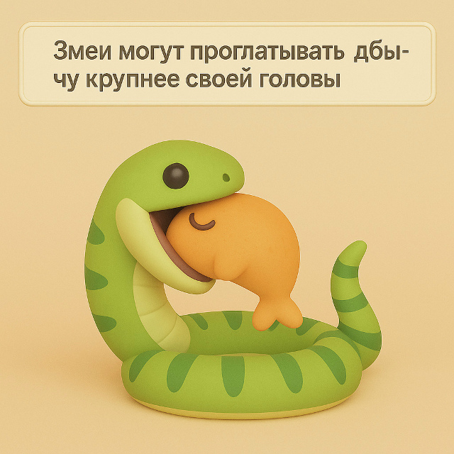 Змеи глотают добычу больше своей головы ?
У змей челю...