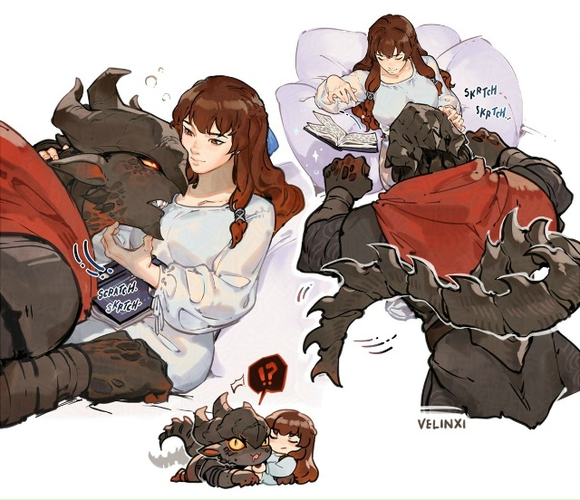 #Art_пары
Леди и Дракон от Velinxi