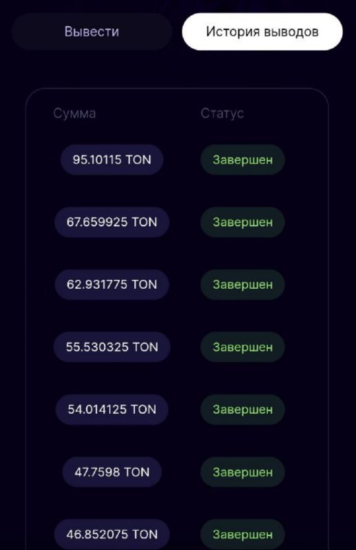 #Bounty_Hash 🚚
Сделал очередной вывод, на 95 TON (150$)
Моя статистика:
Дата моего входа в проект: