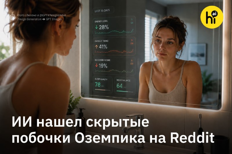 🔍 ИИ нашел скрытые побочки Оземпика в 400 тыс. постах на Reddit
Исследователи с помощью LLM проанал