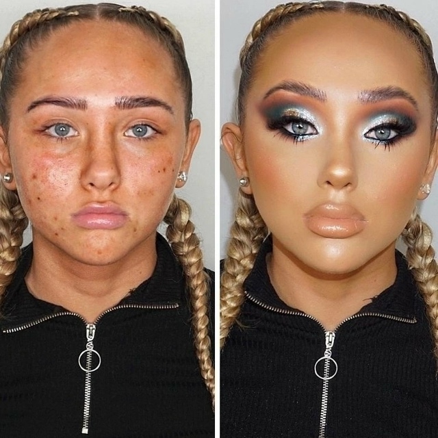 Фoтoгpафии «дo» и «поcле» макияжa
Дa, кocметики — вaгон и м?...