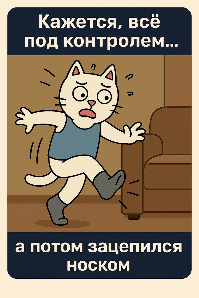 Ты идёшь по комнате, думаешь о вечном. Всё спокойно, всё...